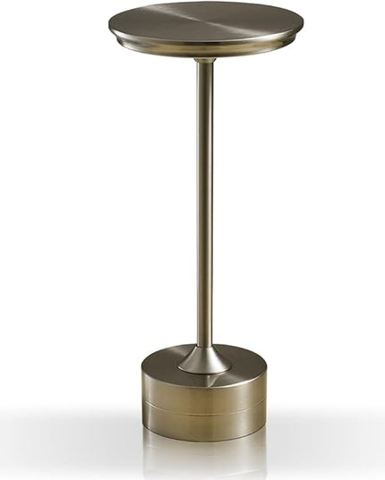 Portable Metal Desk Lamp, 3-Levels Brightness Metal LED Table Lamp, 3 Color Touch Control Rechargeable Lamp, Night Light, Bedside Lamp,Dining Room Lamp (Silver) - LeafyLoom