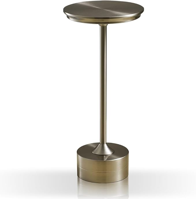 Portable Metal Desk Lamp, 3-Levels Brightness Metal LED Table Lamp, 3 Color Touch Control Rechargeable Lamp, Night Light, Bedside Lamp,Dining Room Lamp (Silver) - LeafyLoom