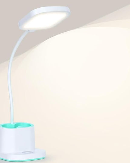 Desk Lamp, LED Desk Lamp for Home Office, Dimmable Desk Light Lamp for Office Reading, Battery Operated Tall Desk Lamp with USB Powered, Desklamp' with 360° Flexible Adjustable, Desktop Lamp Light - LeafyLoom