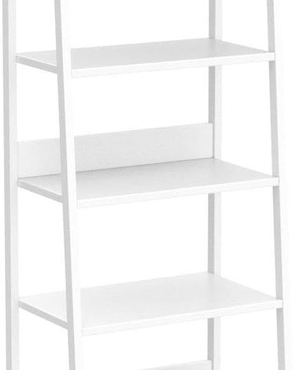 IOTXY 5 Tier Open Bookshelf - Steel and Wood Display Stand, 50CM Width Floor-Standing Bookcase, White - LeafyLoom