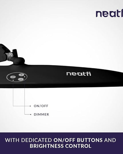 Neatfi Elite HD XL Task Lamp, 1360 Lumens, 84PCS SMD LED, 6500K, Super Bright Desk Lamp, Non-polar Dimming (Non-CCT with Clamp, Black, 22 Inches) - LeafyLoom