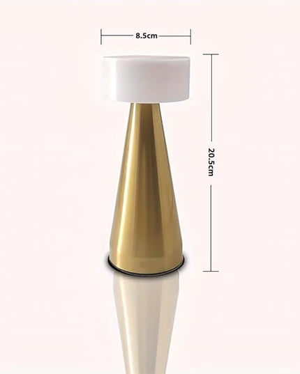 Portable Metal LED Table Lamp, Cordless Metal Desk Lamp, Touch Control Rechargeable Lamp,3-Levels Brightness Room Decor Desk Lamp,Bedside Lamp,Dining Room Lamp (Gold) - LeafyLoom