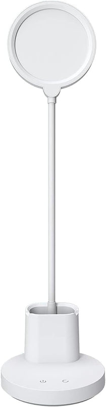 GOLSPARK Battery Operated Desk Lamp LED Rechargeable 4500mAh White LED Desk Lamps Dimmable, Touch Control 360°Flexible Dorm Reading Lamp for Students-3 Color Modes with Pen Holder Phone Stand - LeafyLoom
