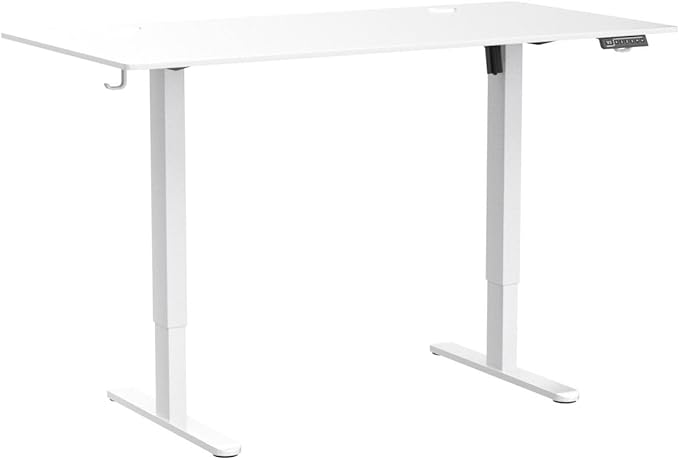 Sweetcrispy Electric Standing Desk, 48 x 24in Adjustable Height Electric Stand up Desk Standing Computer Desk Home Office Desk Ergonomic Workstation with 3 Memory Controller, White - LeafyLoom