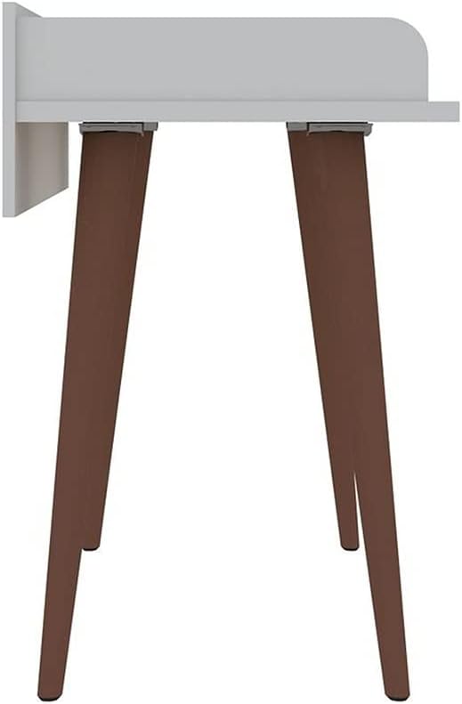Manhattan Comfort Hampton Mid Century Modern Home Office Computer Desk Table, 35.43, White - LeafyLoom