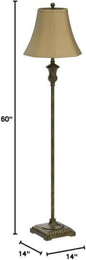 Decor Therapy Alice Traditional Floor Lamp, Antique Gesso 60" x 14" - LeafyLoom