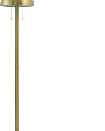 Globe Electric 65786 Haydel 60" 2-Light Floor Lamp, Matte Brass, Double On/Off Pull Chain, Bulb Not Included - LeafyLoom
