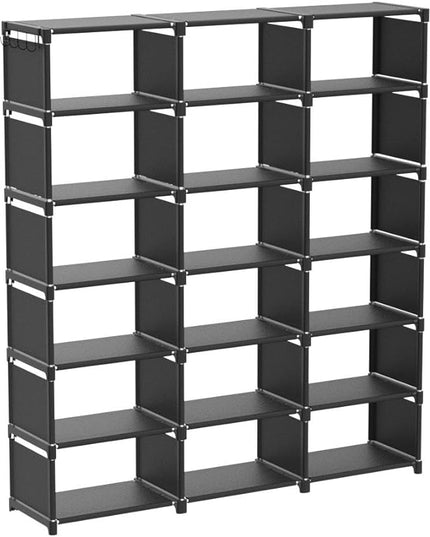 Mavivegue Bookcase, 18-Cube Extra Large Book Shelf, DIY Cube Storage Organizer for Bedroom, Living Room, Home Office - Black - LeafyLoom