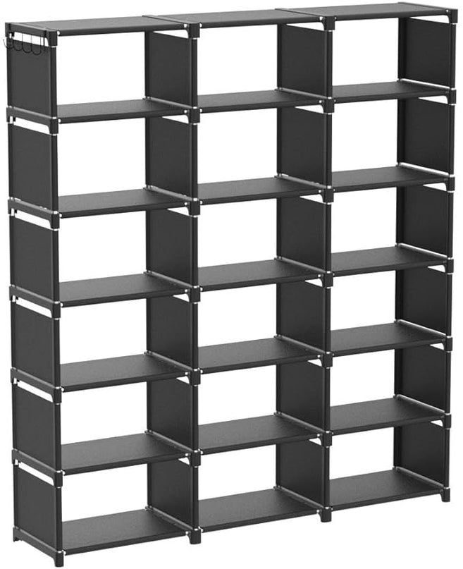 Mavivegue Bookcase, 18-Cube Extra Large Book Shelf, DIY Cube Storage Organizer for Bedroom, Living Room, Home Office - Black - LeafyLoom