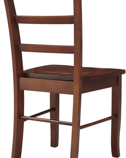 International Concepts Madrid Ladder Back Chair, Espresso - LeafyLoom