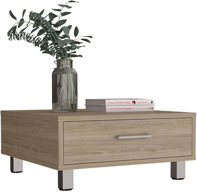 NicBex Coffee Table Wooden Coffee Table with Storage Square Center Tables with Drawer and Strong Legs Dining Table for Living Room, Dining Room, Office, and Bedroom,23.6" W, Light Pine - LeafyLoom