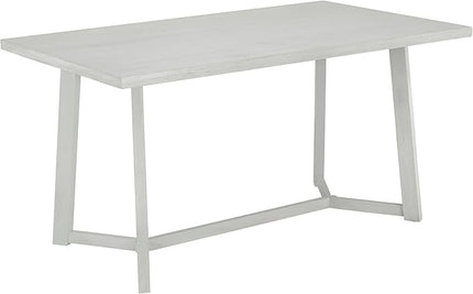 6-Piece Wood Dining Table Set with 4 PU Upholstered Chairs and Bench, Large Tabletop, for Kitchen Living Room, Farmhouse Style, Gray, 59" L x 35.4" W x 30" H - LeafyLoom