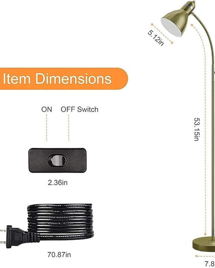 LEPOWER Floor Lamp, Metal Standing Lamp with Adjustable Gooseneck, Heavy Metal Base, Reading Pole Lamp for Office, Floor Lamps for Bedroom, Living Room - LeafyLoom