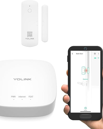 YoLink LoRa Smart Door Sensor Starter Kit: Hub & Door Sensor - Door Left-Open Reminders, up to 1/4 Mile Open-Air Range, up to 5 Year Battery Life, Alexa, IFTTT, Home Assistant YoLink