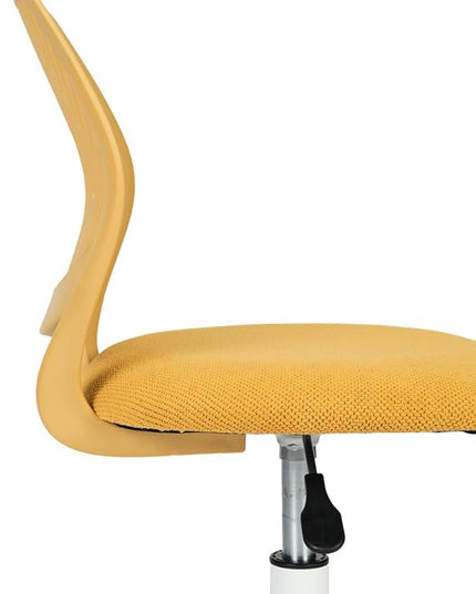 FurnitureR Writing Task Chair for Teens Boys Girls 360 Rolling Wheels Fabric Soft Pad Seat Breathable Backrest, Height Adjustable Liftup 29.5"-34.3", Lime Yellow - LeafyLoom