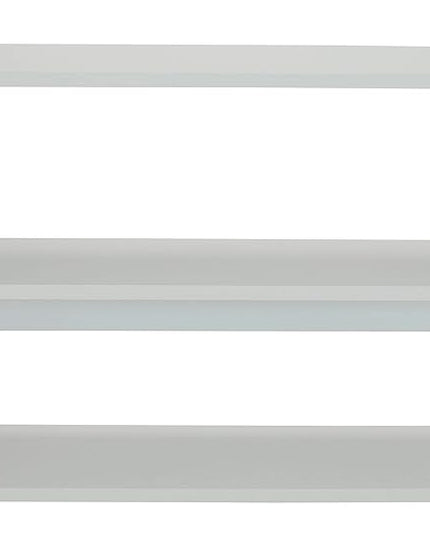Household Essentials Jamestown Wide 3 Shelf Open Storage Bookshelf Scandinavian White and White Metal - LeafyLoom