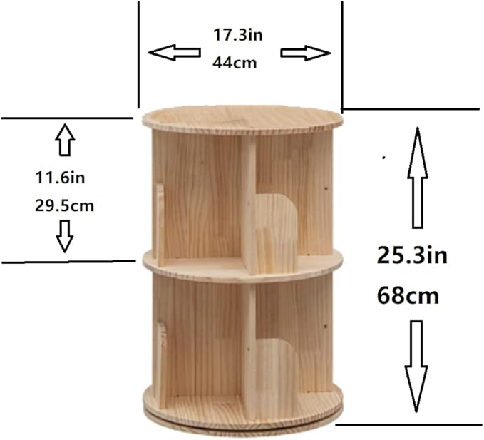 Heehee 2 Rotating Bookshelf 360 Display Floor Standing Bookcase Storage Rack for Kids&Adults Multi-Functional Bookshelf Organizer (2-Tier) - LeafyLoom