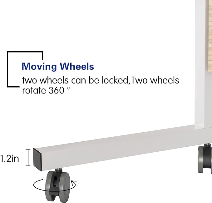 SogesGame Side Table with Wheels,Snack Side Table with Castors Mobile End Table Easy to Assemble for Laptop (Maple) - LeafyLoom