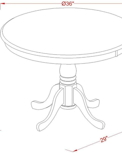 East West Furniture Kitchen Table, 36x36 Inch, ANT-LOK-TP - LeafyLoom