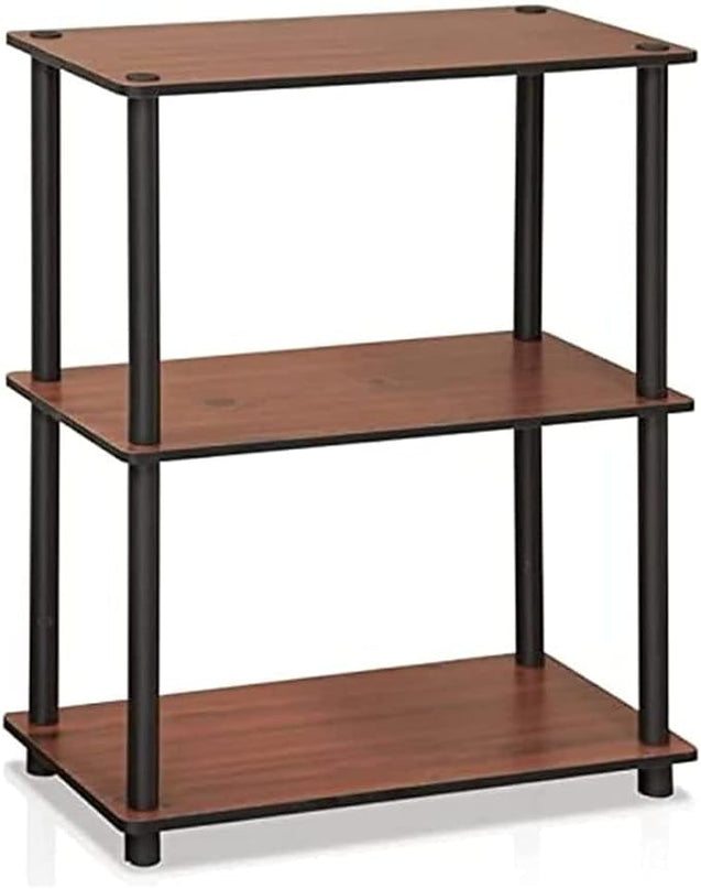 Furinno Turn-N-Tube 3-Tier Compact Multipurpose Shelf Display Rack, Dark Cherry - LeafyLoom