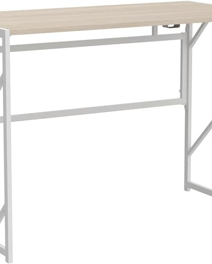 Elephance 40" Folding Computer Desk No Assembly Needed Foldable Small Home Office Desk Study Writing Desk Gaming Table for Small Space (Beige) - LeafyLoom