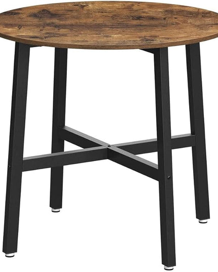 VASAGLE Round Dining Table, for Living Room, Office, Round Top, 31.5 x 31.5 x 29.5 Inches, Brown - LeafyLoom