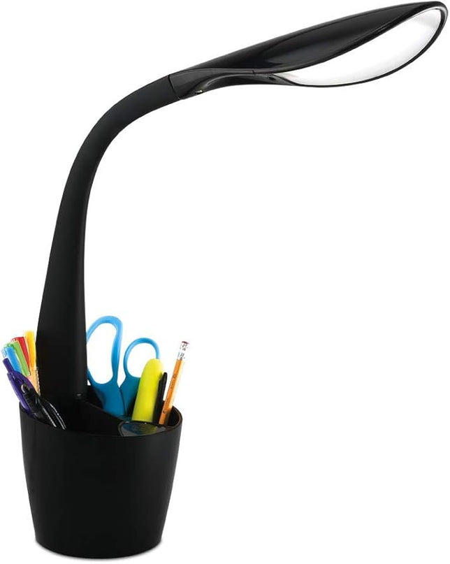 OttLite LED Desk Space Organizer Lamp - 4 Brightness Levels, Additional Storage, Great for Workstation, Offices, Dorms - LeafyLoom