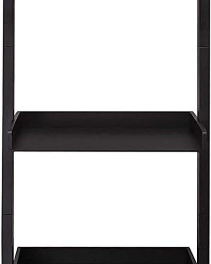 Kiera Grace Providence Hadfield 5 Tier Ladder Shelf Modern Leaning Bookshelf Storage Rack for Home, Office, 18" x 67", Black - LeafyLoom