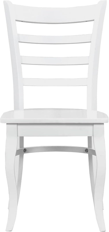 Lexicon Wood Dining Chairs, Solid Rubber Wood Armless Kitchen & Dining Room Chairs, Easy to Assemble Wooden Dining Chairs, Modern Dining Chair, White Dining Chairs Set of 2 - LeafyLoom