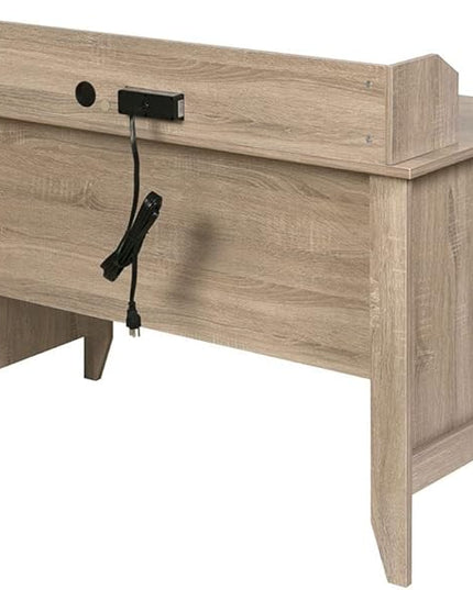 OneSpace Eleanor Executive Hutch and USB, Charger Hub, Light Oak Desk, No Size - LeafyLoom