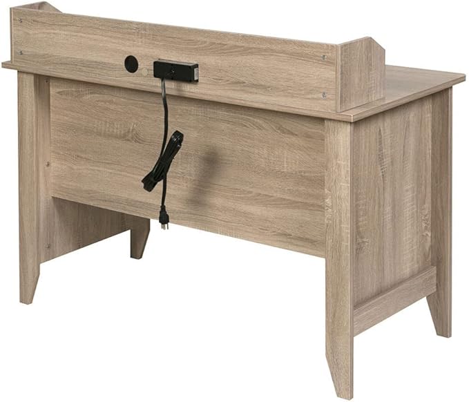 OneSpace Eleanor Executive Hutch and USB, Charger Hub, Light Oak Desk, No Size - LeafyLoom