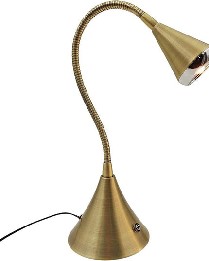 LED Desk Lamp with Touch Dimmer,Eye Caring Desk Lamp for Reading or Working,Table Lamp,Night Light,Reading Desk Lamp for Home Office,LED 5W,3000K Warm Light,Metal,Antique Brass - LeafyLoom