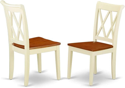 East West Furniture DLCL3-BMK-W Dublin 3 Piece Dinette Set for Small Spaces Contains a Round Table with Dropleaf and 2 Dining Chairs, 42x42 Inch - LeafyLoom