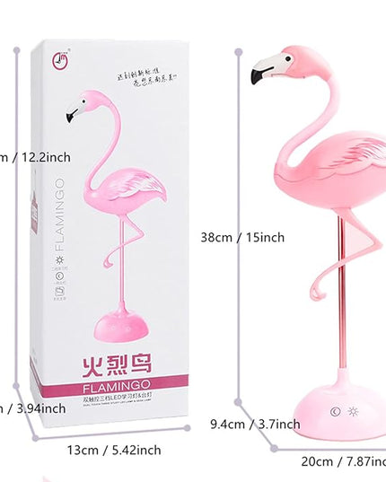 Fantasee Flamingo Desk Lamp USB Bedside Table Lamp Nursery Night Light Touch Dimmable for Child Kids Students Bedroom Living Room Dorm Reading Birthday Party Gift (Pink Flamingo) - LeafyLoom