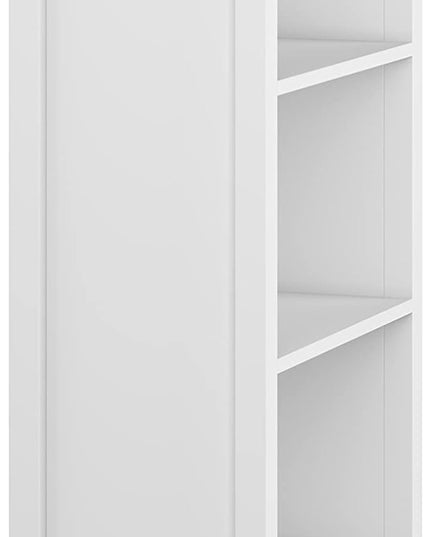 SIMPLIHOME Artisan SOLID WOOD 26 Inch Contemporary 5 Shelf Bookcase in White, For the Living Room, Study Room and Office - LeafyLoom