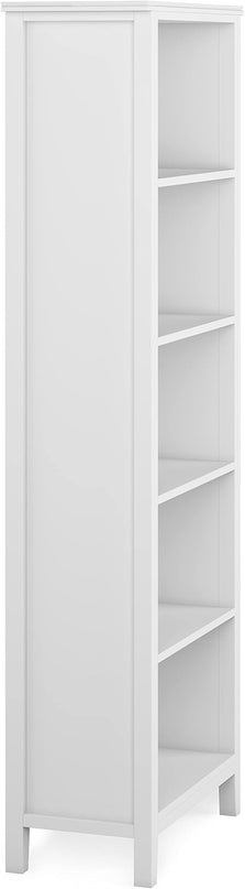 SIMPLIHOME Artisan SOLID WOOD 26 Inch Contemporary 5 Shelf Bookcase in White, For the Living Room, Study Room and Office - LeafyLoom