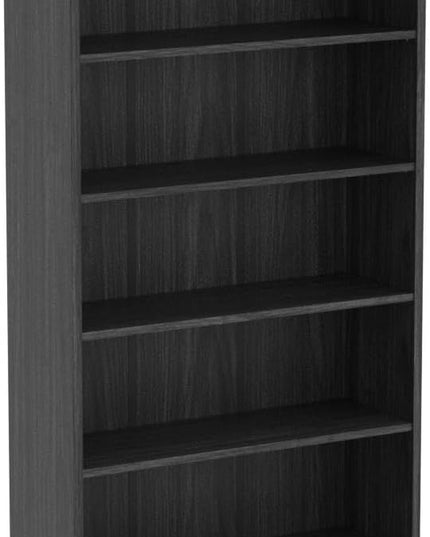 Farini Grey Bookshelf for Bedroom 5 Shelf Office Bookcase 60 Inches Tall Modern Wood Bookshelf for Living Room 5 Tier Wide Manga Bookshelf Library Bookcase - LeafyLoom