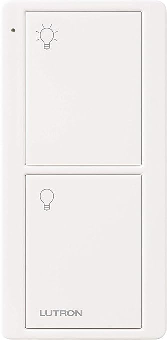 Lutron Pico Remote for Caseta Smart Switch, 2-Button Control , On/Off Control, For Table Top or Wallmount Use, PJ2-2B-GWH-L01, White Lutron