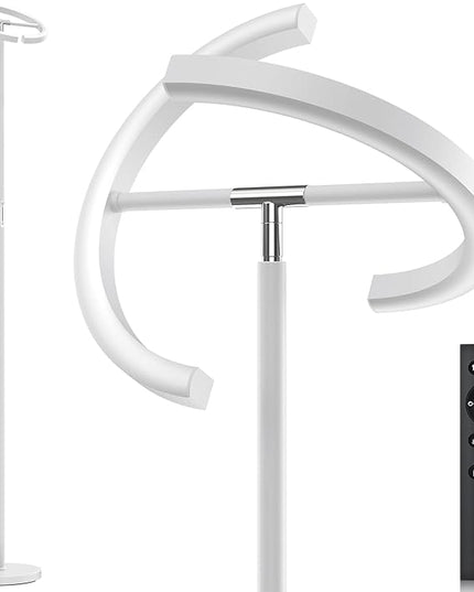 White Floor Lamp, Modern Stepless Dimmable Standing Lamp 3000-6000K, 20W LED Rotatable Reading Tall Lamp, Touch & Remote Control Uplighter Floor Lamps for Living Room Bedroom Office - LeafyLoom