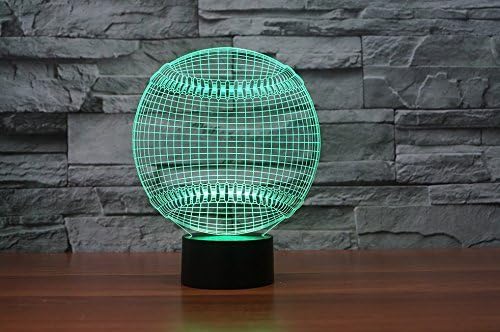 SUPERNIUDB 3D Baseball Night Light Table Light 3D Lamp Table Lamp 3D LED USB 7 Color Change LED Table Lamp Xmas Toy Gift - LeafyLoom