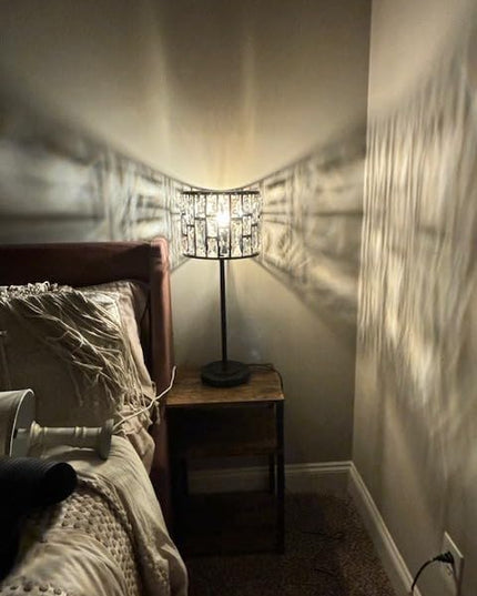 Modern K9 Crystal Table Lamp Desk Lamp 26" Tall for Bedroom Reading, Living Room, Office - LeafyLoom