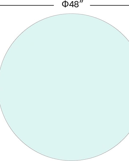 48 Inch Round Tempered Clear 1/4 Inch Thick Polished Edge Glass Table Top, Transparent - LeafyLoom