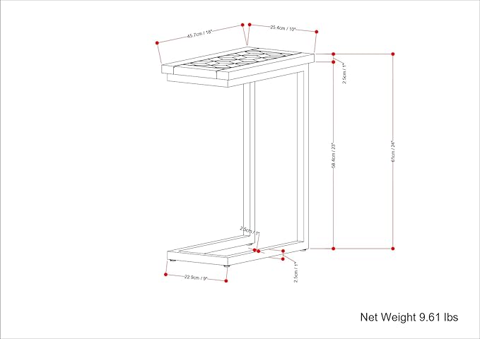 SIMPLIHOME Skyler SOLID MANGO WOOD and Metal Wide Rectangle Industrial C Side Table with Inlay Fully Assembled for The Living Room and Bedroom, 18 inch, Natural - LeafyLoom
