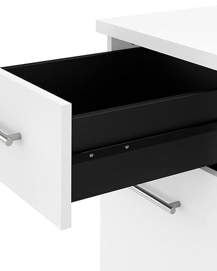 Bush Furniture Somerset 72W Office Desk with Drawers and Hutch in White - LeafyLoom