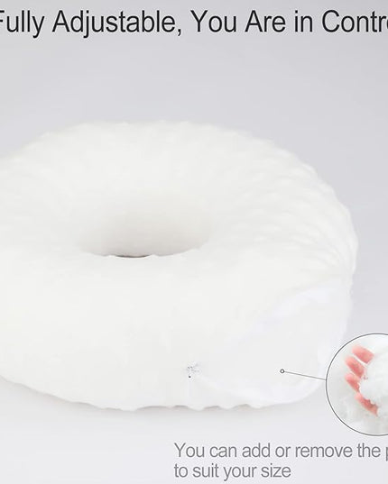 Ear Piercing Pillow for Side Sleeping, Chn Pillow with Hole for Side Sleepers Ear Pain Inflammation Pressure Sores O-Shaped Donut Guard Minky Dot White - LeafyLoom