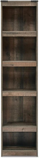 Signature Design by Ashley Trinell Rustic Entertainment Center Pier Bookcase with 3 Adjustable Shelves, Natural Brown - LeafyLoom