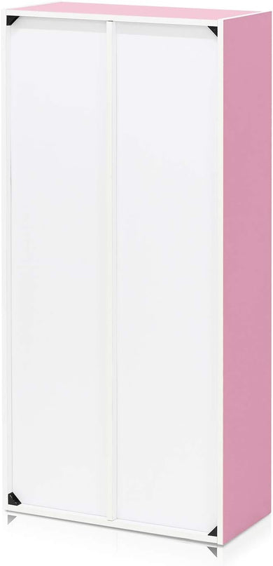 Furinno 7-Cube Reversible Open Shelf, White/Pink 11048WH/PI - LeafyLoom
