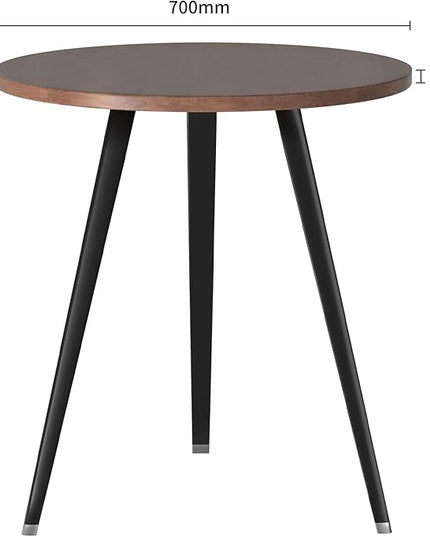 Round Modern Wooden Dining Table Cocktail Table with Aluminum Legs for Kitchen Living Room Leisure Coffee Table, Light, Self-Assembly,27.6"*29.5" (W*H) - LeafyLoom