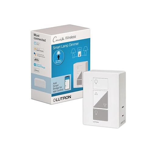 Lutron Caseta Smart Lamp Dimmer Switch (Lutron Smart Hub Required) for Floor and Table Lamps, for Dimmable LED Lights, up to 100 Watt, PD-3PCL-WH, White Lutron