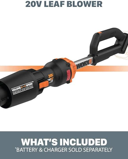 Worx Nitro WG543.9 20V LEAFJET Leaf Blower Cordless with Battery and Charger, Blowers for Lawn Care Only 3.8 Lbs., Cordless Leaf Blower Brushless Motor– Tool Only - LeafyLoom